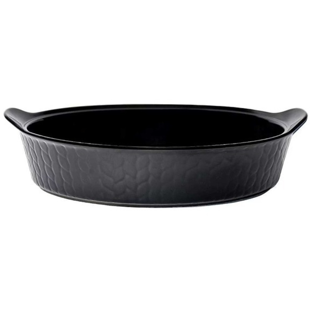Temptations by Tara Carved Willow 4 Quart Oval Baker Baking Dish Black Oven Safe